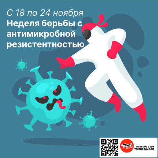 Неделю с 18 по 24 ноября 2024 года Министерство здравоохранения Российской Федерации объявило Неделей борьбы с антимикробной резистентностью (в честь Всемирной недели правильного использования противомикробных препаратов)..